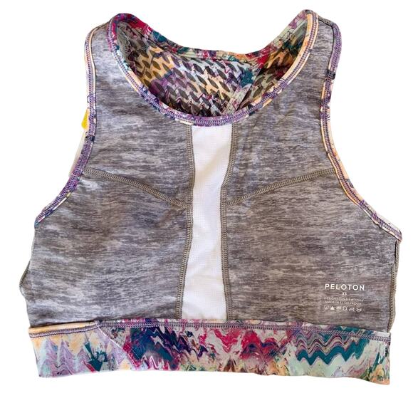 Peloton Sports Bra High Neck River Rock Wavy Groovy Top NWOT XS - Picture 5 of 11